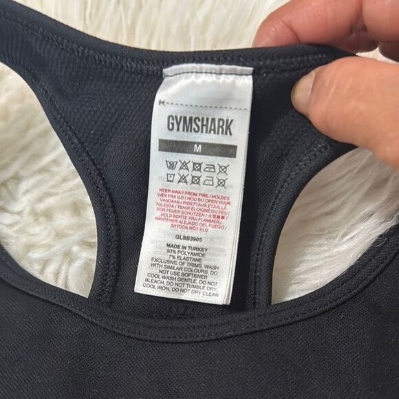 Gymshark Black Sports Bra Seamless Racerback Size M - Picture 5 of 8